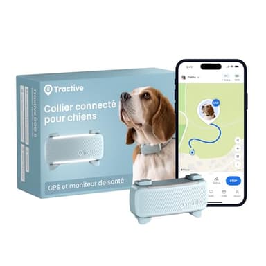 Tractive – Collier GPS pour chien | 2025 Édition | Leader du marché | Localisation en direct | Alertes anti-fugue | Moniteur d'activité et d'aboiements | Alertes de santé (Menthe)