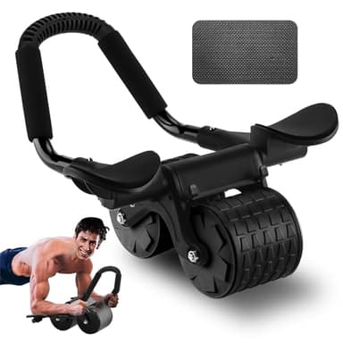 Roue abdominale avec support de coude, Ab Wheel roue abdominale à rebond automatique, Ab Roller entraînement des abdominaux pour la salle de sport à domicile, Roue pour abdominaux
