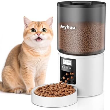 Distributeur Croquettes Chat Automatique 4L Distributeur Croquettes Cha, Fonction Vocale 10s, 6 Repas par Jour, Minuterie Programmable Distributeur De Croquettes pour Chats et Petits Chiens