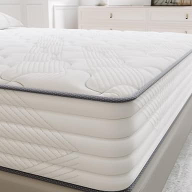 TXO Matelas 160x200 25 cm Épaisseur, Hybride Matelas à Ressorts ensachés, Durable et Antistatique Moyenne Ferme H3 Matelas en Design Ergonomique Soutien en 7 Zones, Certifié Oeko-Tex