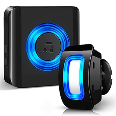 Détecteur de Mouvement - Sonnette de Magasin Alarme Detecteur Exterieur Sonnette sans Fil - Satisure, 58 Sonneries Ensemble d'alarme d'allée avec Affichage