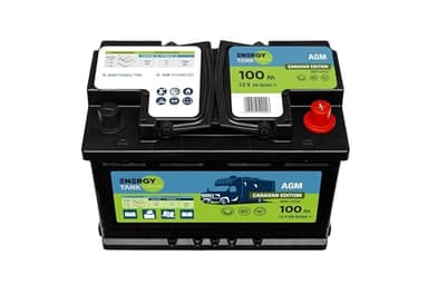 Batterie 12V AGM 100Ah Décharge Lente – Batterie Camping-Car, Bateau et Voiture – Sans Entretien, Protégée Contre les Vibrations et les Chocs