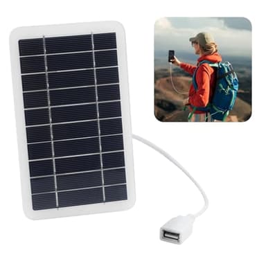 Panneau Solaire Portable 2W 5V avec Port USB Chargeur Solaire pour Randonnée, Camping, et Activités Extérieures,Étanche IP65,Cadre en Plaque Époxy Durable,Câble USB Inclus