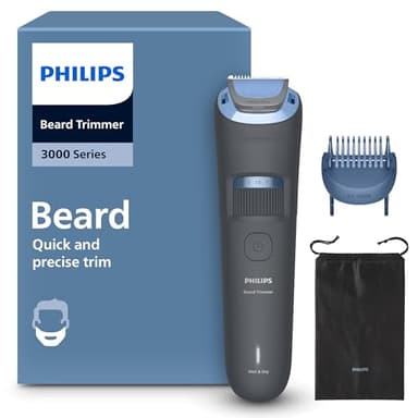 Philips Tondeuse à barbe série 3000 – Lames angles arrondis, 20 hauteurs de coupe réglables, Sabot Lift & Trim, 100% étanche, Indicateur d’autonomie, Pochette souple, Recharge USB, Modèle BT3619/15