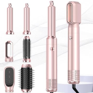 MogaWave Pro Air Styler 6 In 1 Hair Styler Avec 1000W Airbrush Hair Styler Seche Cheveux, Brosse Soufflante, Brushing Brosse Soufflante, Auto Boucleur a Air, pour Sécher, Boucler, Lisser