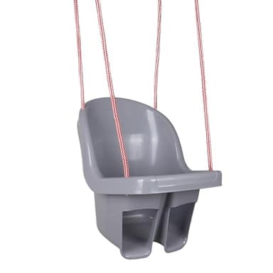 Thermobaby - Siège de balançoire - Balançoire pour Tout-Petit - Siège Bébé - 24 à 72 Mois - Jusqu'à 30kg - avec Corde et Anneaux de Montage - Gris