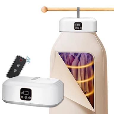 Sèche-linge électrique portable, séchoir à air chaud, avec minuterie stérilisation UV, Armoire à air chaud pour appartement, Convient pour les vêtements, sous-vêtements, vêtements de bébé