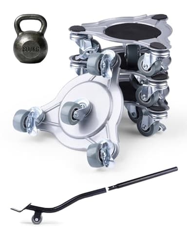 Kit De roulettes pour Meubles Lourds – Charge Jusqu’à 800 kg, Lève-Meuble avec roulettes Rotatives À 360° Et Frein, pour Déplacer Réfrigérateur, Machine À Laver Et Meubles Volumineux