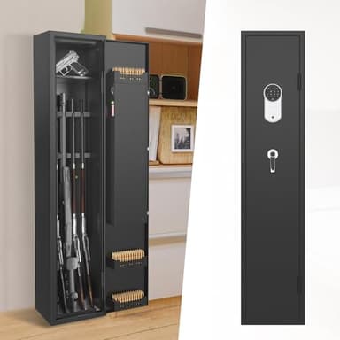 LARS360 Armoire à armes, à munitions, armoire à armes longues, coffre-fort max. 5 armes longues, avec casier à chiffres, 2 clés et matériel de fixation