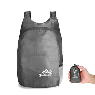 VIKY Sac pliable ultra léger et imperméable de 20 l - Sac à dos pratique - Étanche pour voyage, plein air et camping - Gris, 20 Lang