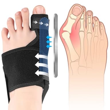 Correcteur Hallux Valgus, Réutilisable Redresseur Orteil Antidérapant, Réglable Nuit & Jour Ecarteur D'orteil Oignon, Séparateurs D'orteils Avec, Pour hallux valgus Bunion Femmes et Hommes(Gauche)