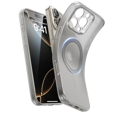 ESR Coque pour iPhone 16 Pro Max, Commande de l’Appareil Photo, Compatible avec MagSafe, Protection de Caméra, Anti Jaunissement et Anti Rayures, Coque Magnétique pour iPhone 16 Pro Max, Gris Givré