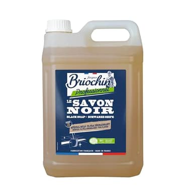 JACQUES BRIOCHIN - Savon Noir Liquide Spécial Sols - Nettoyant Sol - Ingrédients d'Origine Naturelle - Nettoie, Dégraisse & Fait Briller - Certifié ECOCERT - Fabriqué En France - 100 Lavages - 5L