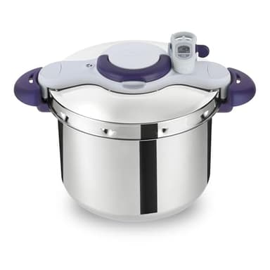 Seb Clipsominut’ Perfect Cocotte-minute 9 L, Autocuiseur induction, Facile à utiliser, Minuteur, Livre 100 recettes inclus, Fabriqué en France, Violet P4624900