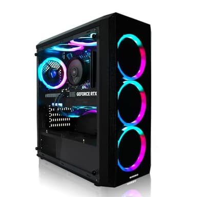 Greed® MK2 - High End PC Gamer - AMD Ryzen 7 5700X + Nvidia Geforce RTX 5060 - Ordinateur RGB Ultra Rapide + PC Gaming 4K Raytracing avec 4.6 GHZ - 32 Go DDR4 RAM - 1 TB SSD - WLAN + W11 Pro