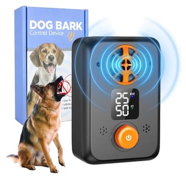 veorkide Anti Aboiement Chien Ultrason Puissant - Appareil Anti-Aboiement Ultrasonique Chien avec 5 Fréquences Ajustables, 3 Portées, Arrêt Automatique du Aboiement Intérieur/Extérieur