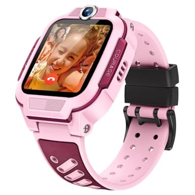 imoo Z3 Montre Connectée Enfant avec Traceur GPS, Montre Intelligente 4G Carte Sim & WiFi, Appel Vidéo & Téléphone, SOS, Podometre, IP68 Étanche - Smartwatch Enfant Cadeau Fille Garçon - Rose
