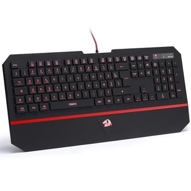 Redragon K502 Clavier De Jeu À Membrane Filiaire, avec Repose-Poignet, Touches Multimédia, Mince, Durable, Silencieux, Ergonomique, AZERTY FR, Parfait pour Ordinateur, Idéal pour Les Players, Noir