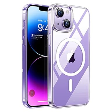 ULTRICS Coque Magnétique pour iPhone 14 Plus 6,7 Pouces, Compatible avec MagSafe, Anti-Jaunissement Étui Transparente, Dos Anti Rayures Étui Housse, Fine Housse de Protection Antichoc Coque Résistante