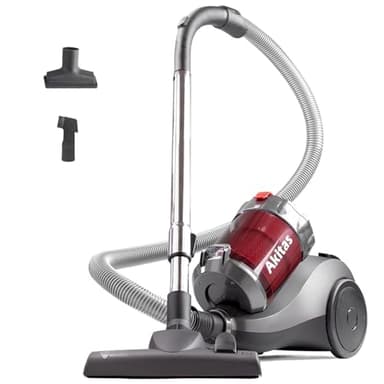 Akitas Aspirateur sans Sac 800W avec capacité 2,5L Puissant et léger Brosse 2-en-1 Allemande Wessel Werk pour sols durs et Tapis