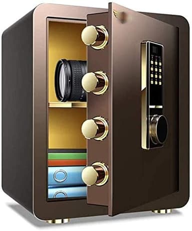 Strongbox Coffre-fort ignifuge et étanche pour la maison et la maison - Boîte de dépôt électronique - 40 x 36 x 32 cm - Petite et moyenne taille - Tout en acier - Boîte antivol pour bureau, maison