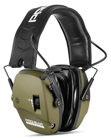PROHEAR 036 Casque Anti Bruit de Tir Electronique Silicone Coussinets d'oreille Remplaçable, SNR 28dB/NRR 23dB Réducteur de Bruit, Protection Auditive de Amplificateur Sonore - Vert