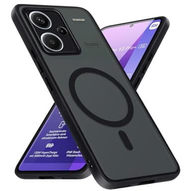 Xiltlly Coque Magnétique pour Xiaomi Redmi Note 13 Pro+ 5G Compatible avec MagSafe, Étui Mat Translucide Silicone Anti PC Dur Housse Arrière Anti-Rayures Case pour Redmi Note 13 Pro Plus 5G, Noir