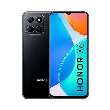 Honor X6 Téléphone Portable, Smartphone Batterie 5000 mAh, Triple Caméra 50 MP, Double SIM 6,5 Pouces, 4 + 64 Go, Stockage Extensible 1 to, Android 12 Applis Google intégrées, Noir