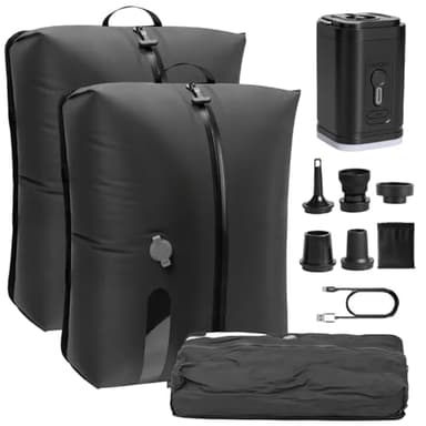 Hilai Sacs sous Vide de Voyage avec Pompe, Lot de 2 Sacs Compression Voyage réutilisables pour vêtements, Pompe électrique, Sac Rangement sous Vide étanche 17 L pour Valise et Maison