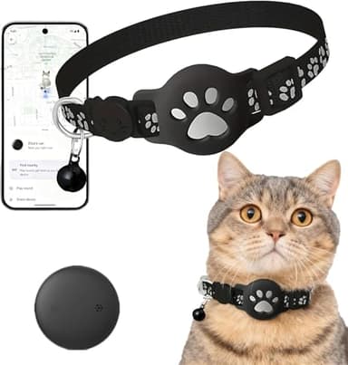 Collier GPS Chat, Traceur Chat Tracker, Traceur GPS pour Chatons sans Abonnement, Imperméable et Durable, Alerte Intelligente Anti-Perte pour Chats D'extérieur (Noir)