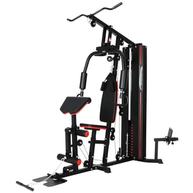 Novonova Station de Musculation Multifonction, Banc de Musculation Complet, Barre de Traction Cage Station Machine Musculation avec Poids, Fitness Domicile Home Gym Bras/Épaules/Poitrine/Dos/Jambe