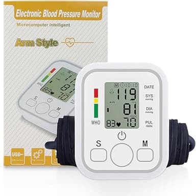 Tensiomètre Électronique Professionnel pour Bras - Validé Cliniquement, avec Détection des Pulsations Cardiaques Irrégulières et Guide d'Enroulement du Brassard (Blanc)