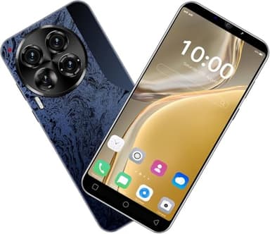 QrZrQ Téléphone Portable Pas Cher avec écran de 5,0 Pouces, Espace de Stockage de 16 Go (Extensible jusqu'à 128 Go), Double SIM débloquée, Face ID/WiFi (Camon30Permier-Black)