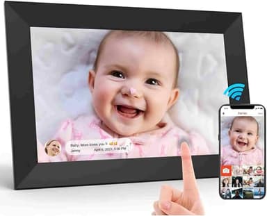 TEKXDD Cadre Photo Numérique 10.1 Pouces WiFi, 1280x800 HD IPS | Cadre Numérique Photo Tactile 32G, Rotation Auto pour Vidéo Musique, Cadeau Familial