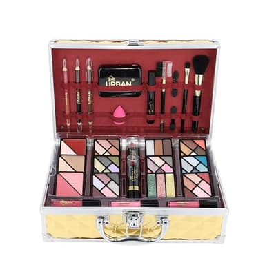 Trousse de Maquillage Végétalienne Love Urban Beauty Luxe Gold Touch Coffret Cadeau de Voyage 73 Pièces