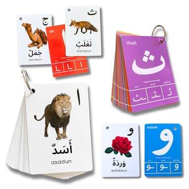 Cartes flash alphabet arabe, alphabets Alif Baa, premiers mots arabes, reconnaissance des lettres, positions, professeur arabe