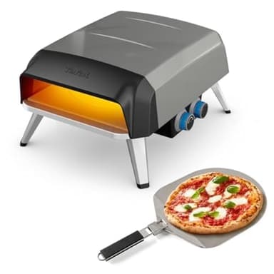 Tefal Pizza Pronto Gaz, Pierre rotative à 360° pour cuisson uniforme, Four à pizza extérieur, Application gratuite, JM412010