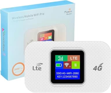 Routeur WiFi 4G/ WiFi 6 Mobile Router Portable avec SIM Ultraléger 14h Autonomie (3000mAh), WiFi pour 10 appareils, Compatible avec Tous Les opérateurs, Sécurité WPA2, Idéal pour Les Voyages et Le