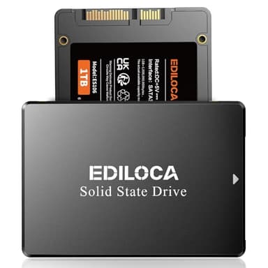 Ediloca ES106 SSD 1to Disque Dur Interne SATA III 2,5" 3D Nand, Jusqu'à 550 Mo/S en Lecture, Mise à Niveau de MéMoire Et de Stockage pour PC ou Ordinateur Portable
