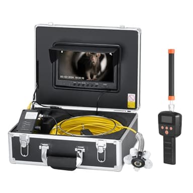 VEVOR Caméra Inspection Canalisation avec Localisateur 512 Hz Endoscope Drain 30 m Écran 9'' Auto-nivellement, Zoom 36X, Étanche IP68, 12 LED, Carte SD 32 Go, pour Conduit, Égout, Plomberie, Tuyaux