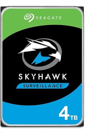 Seagate Skyhawk, 4 to, Disque Dur Interne de vidéosurveillance, 3.5", SATA 6 Go/s, 256 Mo de mémoire Cache, pour système de caméras de sécurité, 3 Ans Services Rescue en Interne (ST4000VX016)