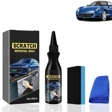 100ml Vernis à Froid Pour Voiture,Rayure Efface Rayure Voiture Carrosserie,Expert Effacé Rayures Carrosserie De Voiture Pour Rayures De Peinture,Les Tourbillons,Abrasions,Avec éponge Et Chiffon (1)