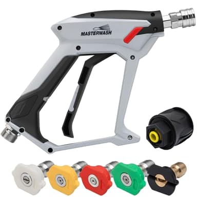 4000 PSI pistolet de lavage à haute pression avec 5 embouts de buse d'eau, accessoires de lavage à pression à lance courte pour le nettoyage de voiture, connecteur de tuyau M22 14MM pour Karcher K1-K7