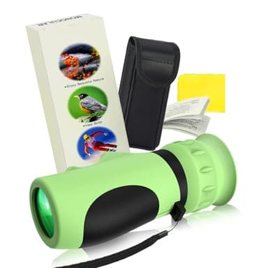 Raisand Télescope Monoculaire de Poche,Monoculaire Portable Vue Enfant avec Vision Claire, Jumelles Puissantes pour Enfant avec Grossissement 8-12x pour Les GarçOns Et Les Filles De 3 à 12 Ans(Vert)