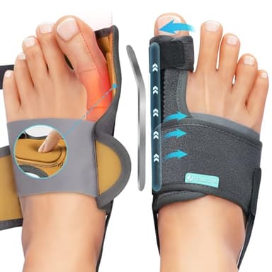 TENICORE Amélioré Hallux Valgus Correcteur avec 2 barres d'angle，Orthese Hallux Valgus avec Coussin en Silicone Soulagement des Hallux Valgus Séparateurs d'orteils 1 Paire Femme et Homme