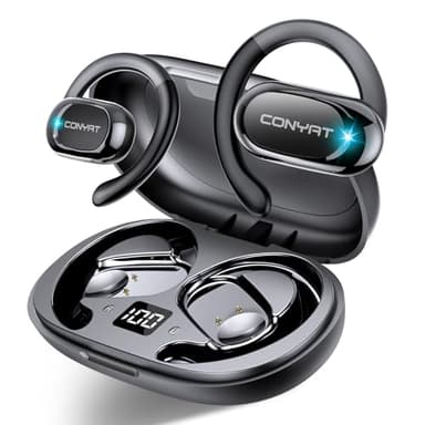 Conyat AI Ecouteur Traducteur Instantané, 58H Bluetooth 5.4 Ecouteurs sans Fil Open Ear avec 164 Langues, 3 en 1 Écouteur Traduction Vocale Instantanée, 7 Modes de Traduction, pour Affaires/Études