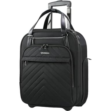 VANKEAN Valise de Nuit légère Multifonction sous Le siège de 40.6 cm pour Homme et Femme, 16inch, Bagages Souples sous Le siège, Noir
