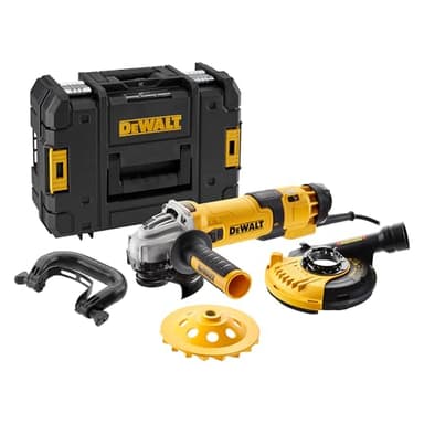 DEWALT - Meuleuse d'angle filaire 125mm à vitesse variable, 1500W avec interrupteur anti-redémarrage - Kit de surfaçage, DWE4257KT-QS
