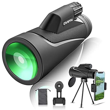 Jumelles Monoculaires 12 x 50 HD,Telescope Monoculaire Puissant,Portable Télescope Monoculaire Étanche avec Support de Téléphone et Trépied pour Concerts Chasse l'observation des Oiseaux Voyages