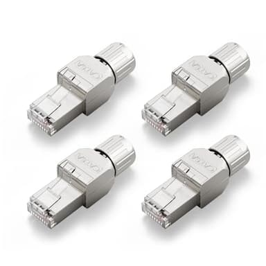VCELINK Connecteur RJ45 sans Outil, Cat6A Cat6 pour Câble d'Installation Fiche RJ45 Blindé 10 Gbps 500MHz, Supporte les Câbles Réseau de 22 à 24 AWG, 4 Pièces